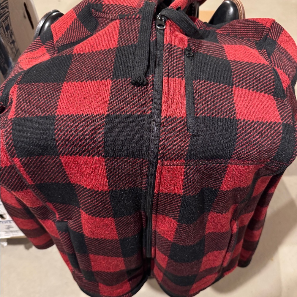 Urban Pipeline Black and Red Plaid  sherpa lined Jacket